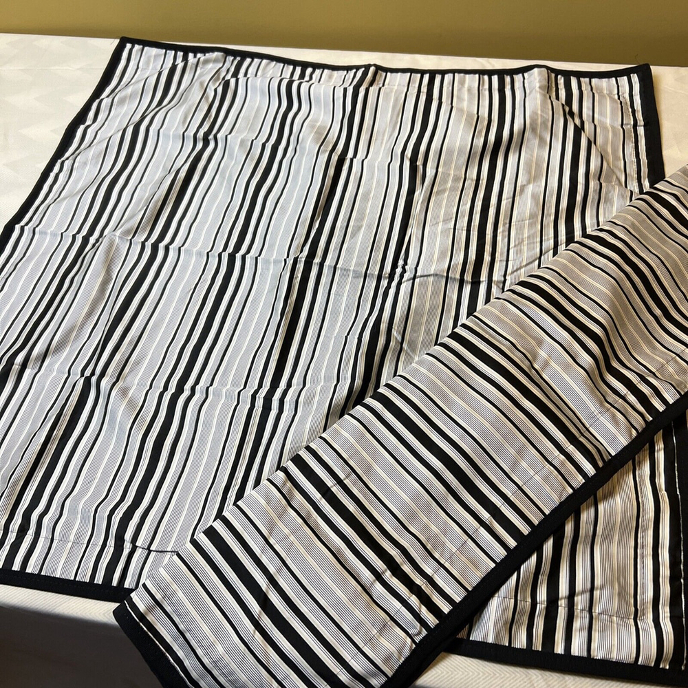 Set 2 Ralph Lauren Wiltshire Black White Stripe King Pillow Shams NWOT